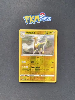 Pokemon TCG Boltund Sword & Shield Base Set 076/202 Reverse Holo LP. - Image 1