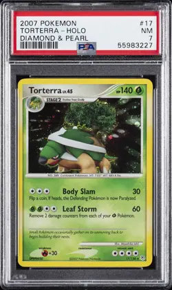2007 POKEMON DIAMOND & PEARL #17 TORTERRA-HOLO PSA 7 - Image 1
