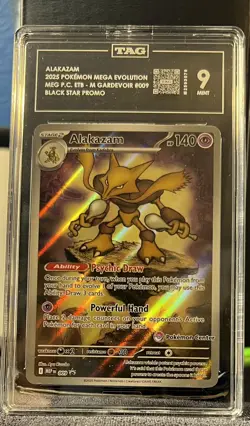 Alakazam 009 Pokemon Center Stamped Black Star Promo Mega Evolution TAG 9 - Image 1