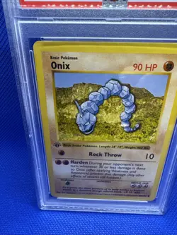 1999 Pokemon Base Set 1st edition Onix 56/102 Shadowless PSA 8 - Image 2