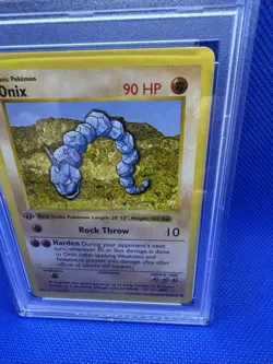1999 Pokemon Base Set 1st edition Onix 56/102 Shadowless PSA 8 - Image 3
