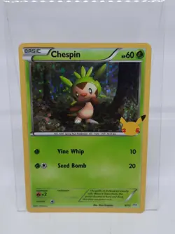 Pokemon Chespin Rare Holo McDonalds 25th Anniversary 6/25 Mint - Image 1