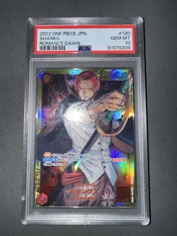 One Piece Japanese Shanks OP01-120 SEC Foil Romance Dawn - PSA 10 - Image 1