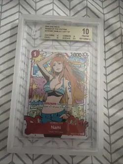 One Piece 2024 Wings of the Captain Nami OP-06 #007 Treasure Rare Beckett&PSA10! - Image 2