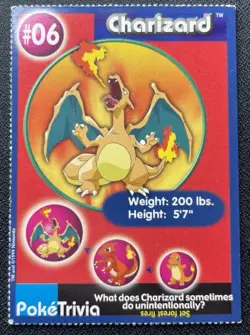 Charizard #06 Burger King PokeTrivia Card Pokemon TCG LP/MP - Image 1