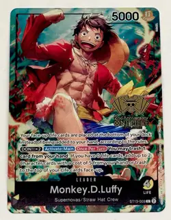 One Piece Monkey D. Luffy 2nd Anniversary WINNER Card Gold Foil English ST13-003 - Image 1