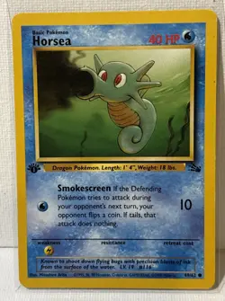 HORSEA - 49/62 - 1st Edition Fossil - Common - Pokemon Card - NM - Image 1
