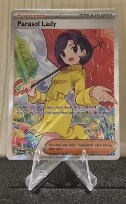 Parasol Lady Rare Illustration Paradox Rift Pokemon TCG Card 238/182 Pack Fresh - Image 1