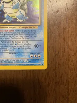 Pokemon TCG Blastoise Base Set Holo Unlimited Rare Card 2/102 - Image 5