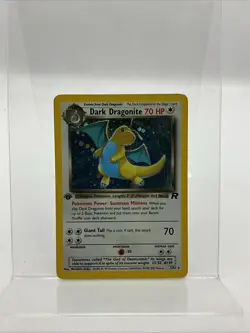 1st Edition Dark Dragonite 5/82 Holo Rare - Team Rocket - Pokemon Card - LP-MP - Image 1