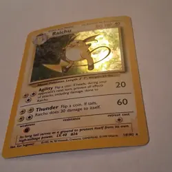 Pokemon Raichu Base Set 14/102 Holo Rare 80HP English TCG Card - Image 3