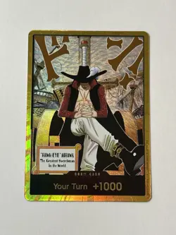 DON!! Card (Dracule Mihawk) (Gold) The Azure Sea's Seven Foil - Image 1