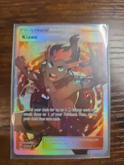 Kiawe Holo Ultra Rare Trainer Card 144/147 Burning Shadows Pokemon TCG Full Art - Image 1
