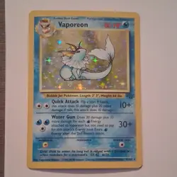Pokemon Vaporeon Jungle 12/64 Holo Rare Unlimited Card Wizards of the Coast - Image 1