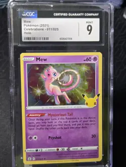 ✨✨ CGC 9 Mew 011/025 Celebrations 25th Anniversary Holo Pokemon Card - Image 1