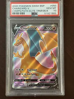 PSA 10 Charizard V - SWSH050, Champion's Path - Full Art Promo - Pokemon Card - Image 1