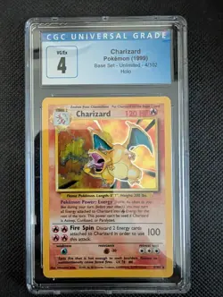 CGC 4 Charizard 1999 Base Set 4/102 Holo Pokemon Card - Image 1