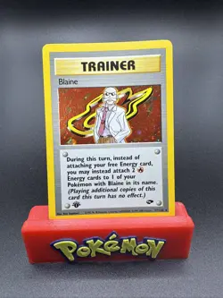 Gym Challenge 1st Edition Blaine Pokemon Card 17/132 NM Holo Rare - Image 1