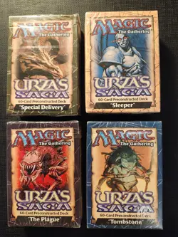 4 Urza's Saga Theme Decks Sleeper Tombstone Special Delivery Plague MTG Sealed - Image 1