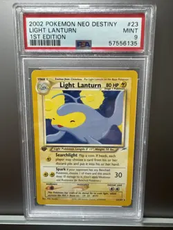 PSA 9 Light Lanturn 1st Edition 23/105 Rare Neo Destiny WOTC Pokemon 2002 - Image 1