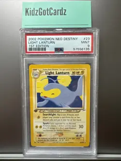 PSA 9 Light Lanturn 1st Edition 23/105 Rare Neo Destiny WOTC Pokemon 2002 - Image 2