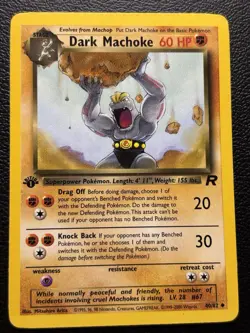Pokemon TCG Dark Machoke Team Rocket 40/82 1st Edition Vintage WoTC MP - Image 1