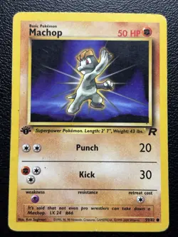 Pokemon Machop Common 1st Edition Team Rocket 59/82 MP - Image 1