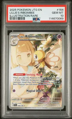 2025 POKEMON JTG EN-JOURNEY TOGETHER ILLUSTRATION RARE LILLIE'S RIBOMBEE PSA 10 - Image 1