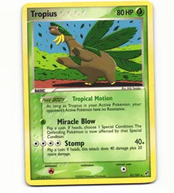 2005 Heavy Play HP Pokemon Non Holo Tropius 27/107 ex Deoxys - Image 1