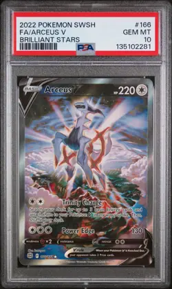 PSA 10 2022 Arceus V 166/172 Full Art Pokemon Sword & Shield Brilliant Stars - Image 1