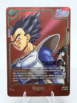 Vegeta | SB01-025 | SR Alt Art | Dragon Ball Fusion World | Manga Booster 01 - Image 1