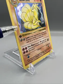 Ninetales 12/102 1st Edition Base Set Pokemon Holo Foil Rare Shadowless Card, MP - Image 4