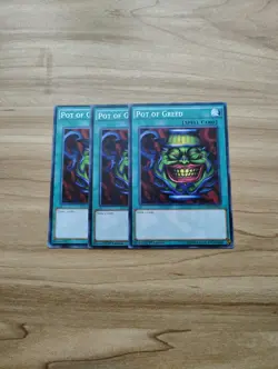 Yu-Gi-Oh! - Pot Of Greed 3X - Full Playset Of Cards - YGLD-ENB26 - Image 1