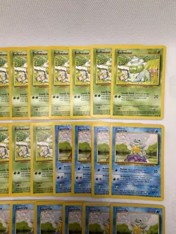 Vintage Base Set Squirtle 63/102 & Bulbasaur 44/102 Card Lot of 26 WOTC Pokemon - Image 3