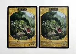MTG MAGIC THE GATHERING 2 CARD BEAST TOKEN MULTICOLOR MINT SHARDS ALARA ♨ - Image 1