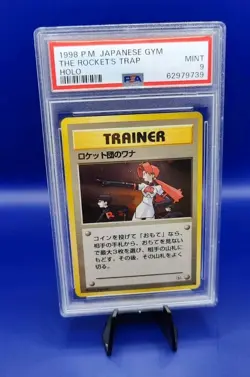 The Rocket's Trap Japanese Holo Rare Trainer Gym Heroes Pokemon Card PSA 9 MINT - Image 2