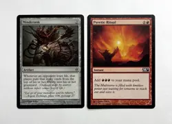 MTG MAGIC THE GATHERING 2 CARD MINDCRANK PYRETIC RITUAL MINT SILVER ARTIFACT ♨ - Image 1