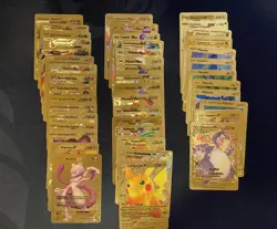 Pokemon Gold Foil Playing Cards Lot of 44 - Image 1