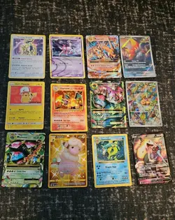Pokemon 12 Card Lot. Evolutions Charizard, Shadowless Gyarados, Ash's Pikachu. - Image 1