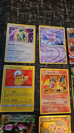 Pokemon 12 Card Lot. Evolutions Charizard, Shadowless Gyarados, Ash's Pikachu. - Image 2