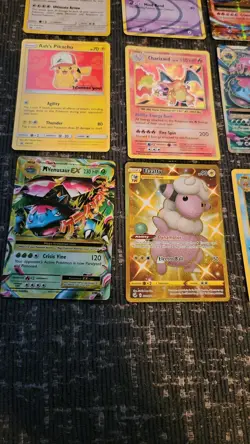 Pokemon 12 Card Lot. Evolutions Charizard, Shadowless Gyarados, Ash's Pikachu. - Image 4
