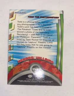 Pokemon Card - Todd HV3 - TV Animation - Topps Series 2 BLUE LOGO - Image 2
