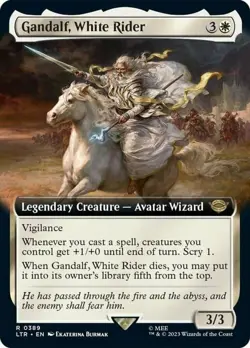MTG GANDALF, WHITE RIDER EXTENDED ART The Lord of the Rings NM - Image 1