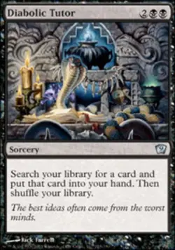 Diabolic Tutor Light Play, English Magic the Gathering MTG 9th Edition - Image 1