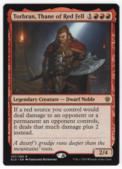MTG Magic Torbran, Thane of Red Fell Throne of Eldraine Regular Rare NM - Image 1