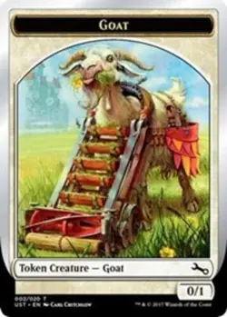 4 x Goat Token - Foil - Unstable - Moderate Play - MTG - Image 1