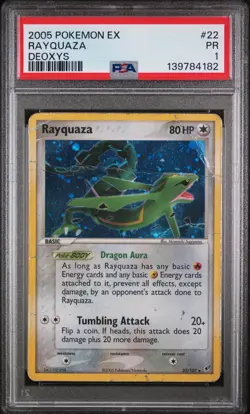 2005 POKEMON EX DEOXYS 22/107 RAYQUAZA - PSA 1 - Image 1