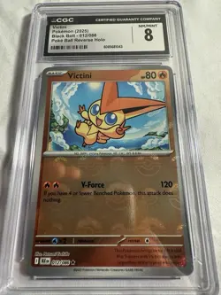 Pokemon Victini Black Bolt Pokeball Reverse Holo Rare 012/086 CGC 8 - Image 3