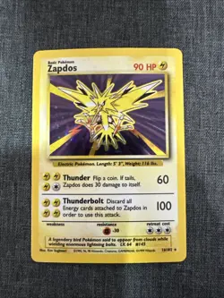 1999 Pokemon WOTC: Base Set Zapdos 16/102 Holo Rare - Nm Lp - Image 1