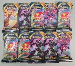 NEW DARKNESS ABLAZE Sleeved Booster Pack Lot of 10 Pokemon TCG Sealed Ships FAST - Image 1